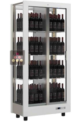 Vitrine à vin réfrigérée de service mono ou multi-températures - 4 faces vitrées - Bouteilles verticales - Sans encadrement