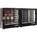 Combination of 2 professional multi-temperature wine display cabinets - 36cm deep - 3 glazed sides - Magnetic cover ACI-TCM520