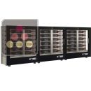 Combination of 3 professional multi-temperature wine display cabinets - 36cm deep - 3 glazed sides - Magnetic cover ACI-TCM530