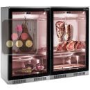 Combination of 2 refrigerated display cabinets for meat maturation and cold cuts ACI-GEM623