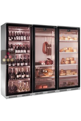 Combiné de 3 vitrines réfrigérées pour vins, charcuteries et fromages