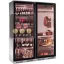 Combined single or multi-temperature wine service cabinet with refrigerated display cabinet for cold cuts storage ACI-GEM721