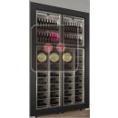 Built-in combination of 4 professional wine display cabinets incl. 2 multi-temperature units - Inclined/vertical bottles - Flat frame ACI-PAR2200EP