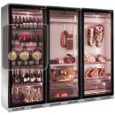 Combination of 3 refrigerated display cabinets for wine, meat maturation and cold cuts ACI-GEM732