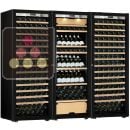 Combination of a 2 single temperature wine cabinet and a 3 temperatures multipurpose wine cabinet - Mixed shelves - Full Glass door ACI-TRT811FM