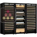 Combination of a 2 single temperature wine cabinet and a 3 temperatures multipurpose wine cabinet - Mixed shelves - Full Glass door ACI-TRT811FM