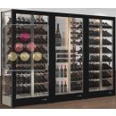 Combination of 3 professional multi-purpose wine display cabinet - 4 glazed sides - Magnetic and interchangeable cover ACI-TMR36001MI