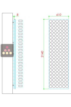 Porte-Bouteilles mural en plexiglas pour 126 bouteilles de vin 75cl
