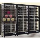 Combination of 3 professional multi-purpose wine display cabinets - 3 glazed sides - Magnetic and interchangeable cover ACI-TMR36004M