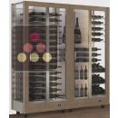 Combination of 2 professional multi-purpose wine display cabinet - 3 glazed sides - Magnetic and interchangeable cover ACI-TMR26002M
