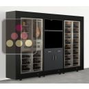 Modular combination of 2 wine cabinets and a cheese/cold cuts cabinet ACI-PAR3108L