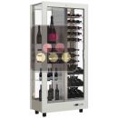 Multi-temperature wine display cabinet for service and storage - 4 glazed sides - Mixed shelves - Wooden cladding ACI-HTCR16000MI