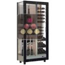 Multi-temperature wine display cabinet for service and storage - 3 glazed sides - Mixed shelves - Wooden cladding ACI-TCA306M