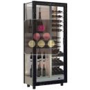 Multi-temperature wine display cabinet for service and storage - 3 glazed sides - Mixed shelves - Wooden cladding ACI-HTCR16000M