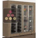 Freestanding combination of 2 professional refrigerated display cabinets for wine, snacks and desserts - Flat frame ACI-PAR2100LGP