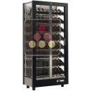 Multi-temperature wine display cabinet for service and storage - 3 glazed sides - Inclined bottles - Wooden cladding ACI-HTCR16000P