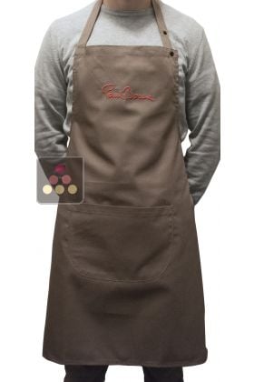 Tablier gris avec signature rouge Paul BOCUSE