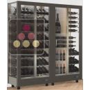 Combination of 2 professional multi-purpose wine display cabinet - 3 glazed sides - Magnetic and interchangeable cover ACI-TMR26001M