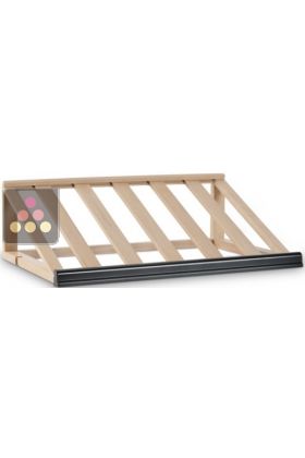 Clayette de présentation en bois à fronton noir pour modèle L595mm à poser sur clayette fixe ou coulissante