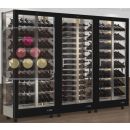 Combination of 3 professional multi-purpose wine display cabinet - 4 glazed sides - Magnetic and interchangeable cover ACI-TMR36003MI