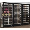 Combiné de 3 vitrines à vin professionnelles multi-usages - 4 cotés vitrés - Habillage magnétique interchangeable ACI-TMR36003MI