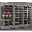 Combination of 3 professional multi-purpose wine display cabinet - 4 glazed sides - Magnetic and interchangeable cover ACI-TMR36000PI