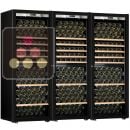 Combination of a 3 single temperature ageing or service wine cabinets - Full Glass door - Storage/Sliding shelves ACI-TRT810FM