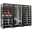 Combination of 3 professional multi-purpose wine display cabinet - 4 glazed sides - Magnetic and interchangeable cover ACI-TMR36005MI