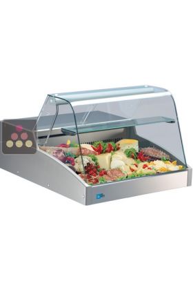 Comptoir réfrigéré posable ouvert pour self-service - Largeur 150cm - Vitrage droit