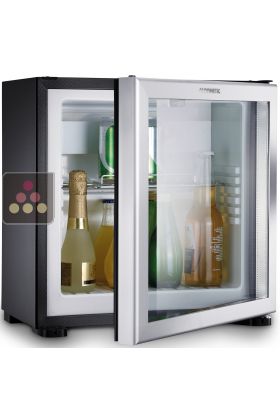 Mini-bar silencieux porte vitrée pose libre/encastrable 18L - Charnières à gauche