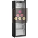 Black forced-air commercial refrigerator - Glass door with side LED light - 286L ACI-LIP145VN