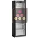 Armoire positive ventilée noire - Porte vitrée et éclairage LED latéral - 286L ACI-LIP145VN