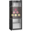 Armoire positive ventilée noire - Porte vitrée et éclairage LED latéral - 250L ACI-LIP144VN