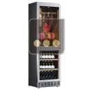 Built-in dual-temperature combination : wine and cured meat cabinets - Stainless steel front - Inclined bottles ACI-CFI1689E