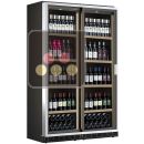 Combined 2 built-in single temperature wine cabinets - Sliding doors - Standing bottle display ACI-CLM2520EV