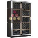 Built-in combination of 2 single temperature wine cabinets with sliding doors ACI-CLM2520E