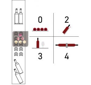 Agencement intérieur standard pour modèle P36cm 1 ou 3 faces vitrées CALICE DESIGN