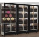 Combination of 3 professional multi-purpose wine display cabinet - 4 glazed sides - Magnetic and interchangeable cover ACI-TMR36000VI