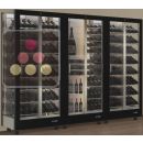 Combination of 3 professional multi-purpose wine display cabinet - 3 glazed sides - Magnetic and interchangeable cover ACI-TMR36002M