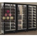 Combiné de 3 vitrines à vin professionnelles multi-usages - 3 cotés vitrés - Habillage magnétique interchangeable ACI-TMR36002M