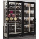 Combiné de 2 vitrines à vin professionnelles multi-températures - 4 cotés vitrés - Habillage magnétique interchangeable ACI-TMR26004MI