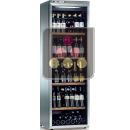 Freestanding dual temperature wine cabinet storage/service - Stainless steel cladding - Vertical bottle display ACI-CLP130V