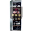 Freestanding multi-temperature wine cabinet service and storage - Stainless steel cladding - Vertical bottle display  ACI-CLP129V