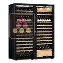 Combination of a single temperature wine cabinet and a 3 temperatures multipurpose wine cabinet - Storage/inclined shelves - Full Glass door ACI-TRT711FM1