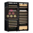 Combiné d'une cave à vin mono-température et d'une cave multi-usages 3 températures - Equipement présentation/coulissant Porte Full Glass ACI-TRT711FM1