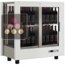 Professional multi-temperature wine display cabinet - 3 glazed sides - Vertical bottles - Wooden cladding ACI-TCA112