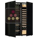 Combination of a single temperature wine cabinet and a 3 temperatures multipurpose wine cabinet ACI-TRT703NM