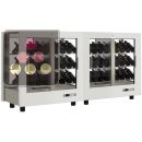Combination of 2 professional multi-purpose wine display cabinet - 4 glazed sides - Magnetic cover ACI-TCM721