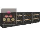 Combination of 4 single temperature wine ageing or service cabinet - Storage shelves ACI-ART278