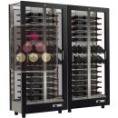 Combination of 2 professional multi-purpose wine display cabinet - 3 glazed sides - Magnetic and interchangeable cover ACI-TMR26003M